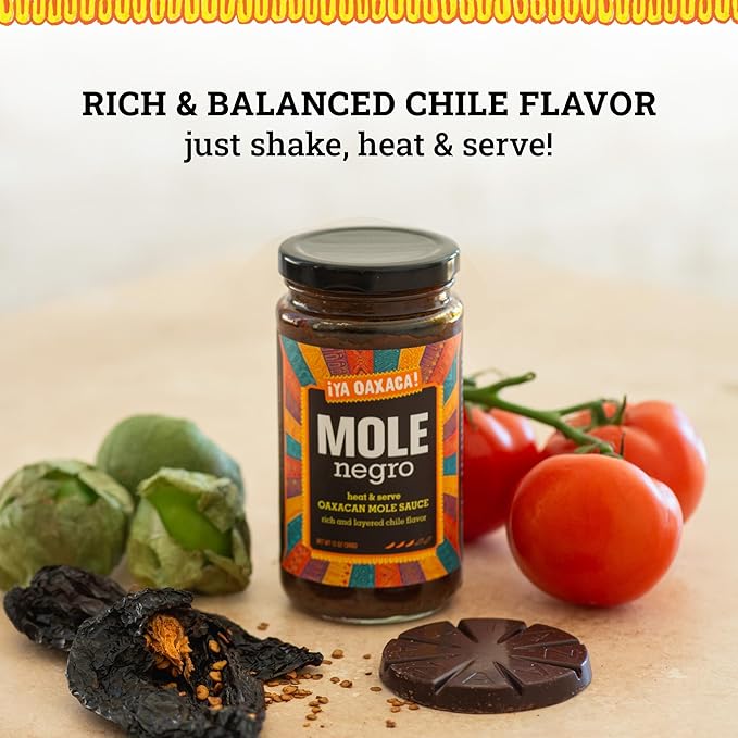 Ya Oaxaca - Mole Sauce - Negro - Medium Spice Flavor - Blend of Smoked & Dried Chiles, Spices, &