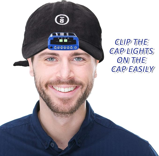 Mudder LED Clip on Cap Lights USB Rechargeable Cap Flashlight Clip Waterproof Ultra Bright Hat