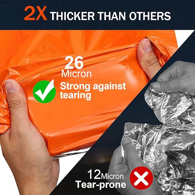 Emergency Blankets for Survival, 2-Pack/4-Pack Space Blankets, Gigantic & Extremely Thick Survival