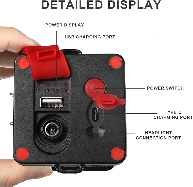 Kitness Powerful Separation LED Headlamp Portable Rechargeable Multifunction Headlight with
