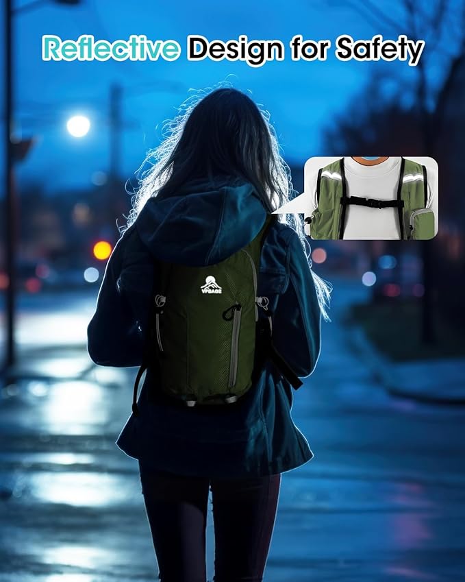Small Hiking Backpack with Front Phone Holder, Packable Back pack with Chest and Waist Strap
