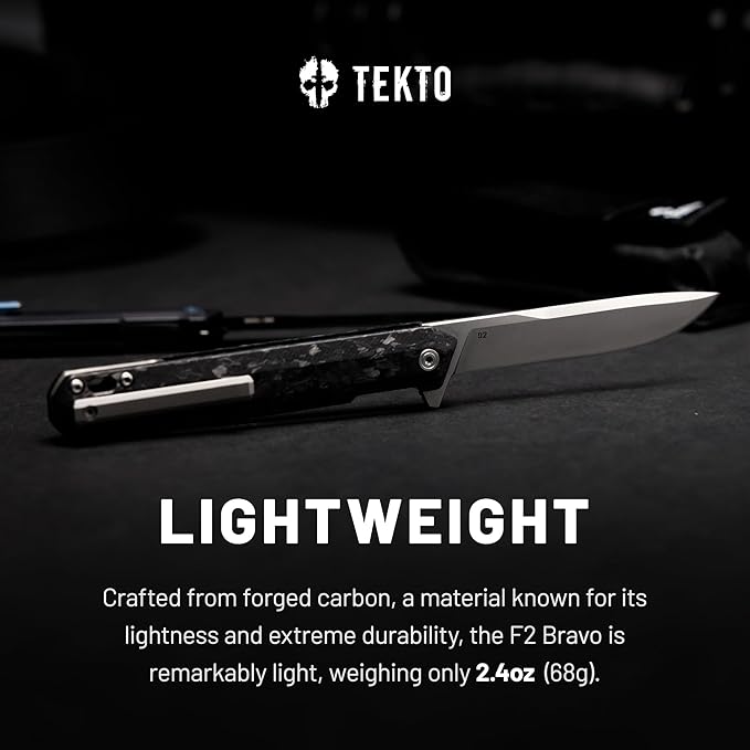 F2 Bravo Folding Knife Pocket - D2 Steel Blade, Ceramic Ball Bearings - EDC - Snap, Swift Flip