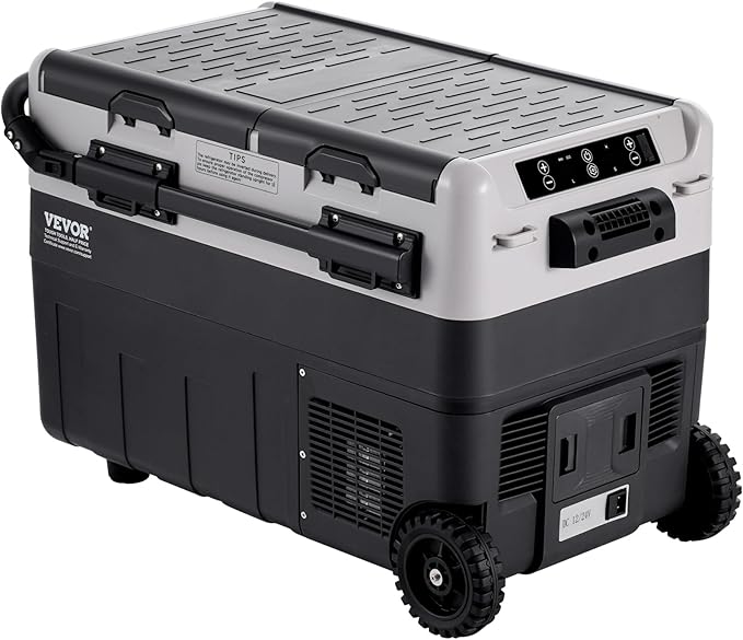 VEVOR Portable Car Refrigerator, 12 Volt Car Refrigerator Fridge, 50Liter(52.8qt) Dual Zone