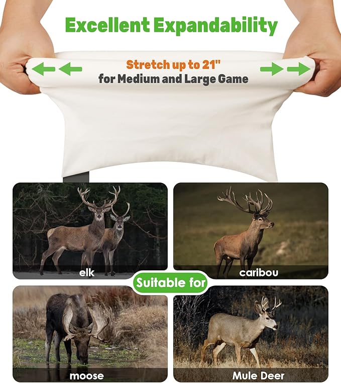 Elk Game Bags 5 Pack, Essential Hunting Gear & Accessories, Field Dressing Quarter Meat Bag, Medium