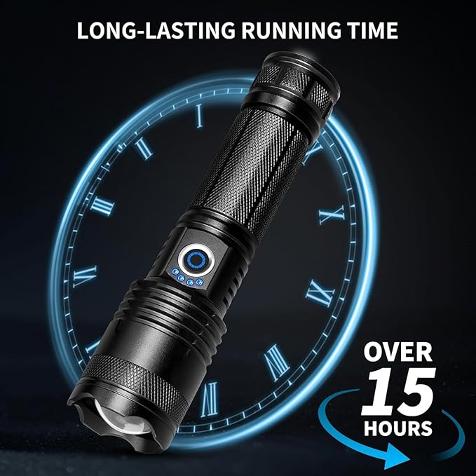 Rechargeable LED Flashlights High Lumens, 90,000 Lumens Super Bright Flashlights with 5 Modes