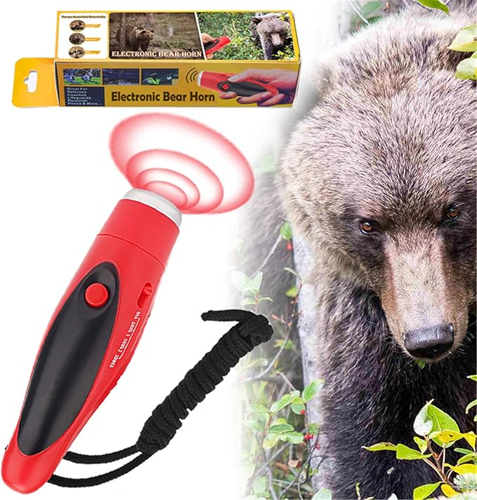 120dB Electronic Bear Horn to Scare Bears- Loud Air Horn for Safety Hiking Camping Emergency