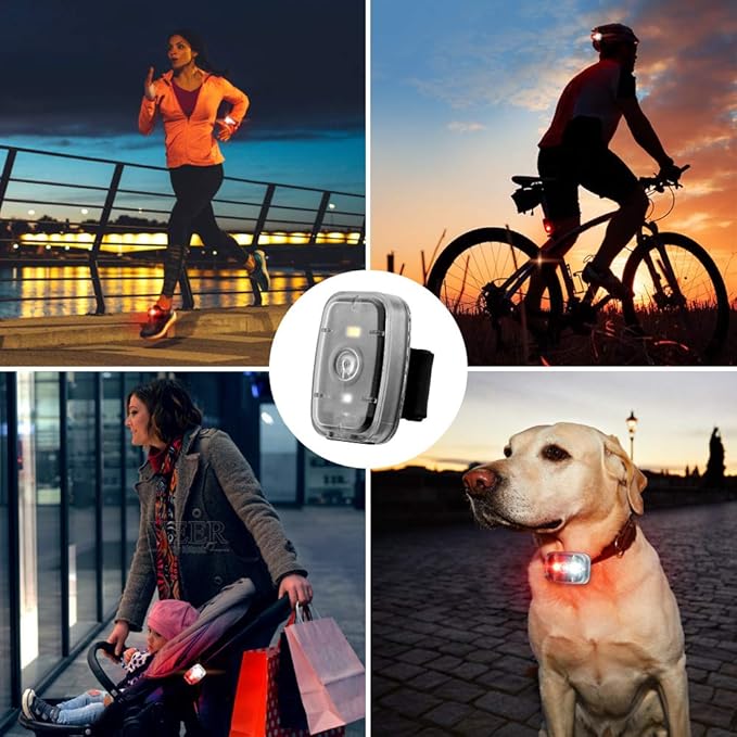 LED Safety Light, Clip On Strobe/Running Lights for Runners, Bike Tail Light with 5 Lighting Modes