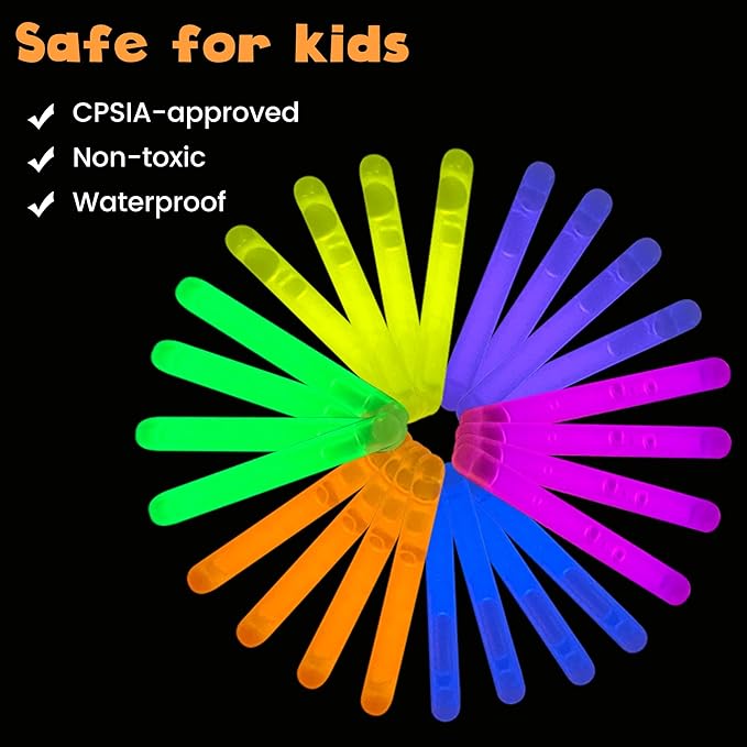 POPGIFTU 120 Mini Glow Sticks Bulk (1.96"), 6 Bright Colors ??Glow-in-the-Dark Small Sticks for