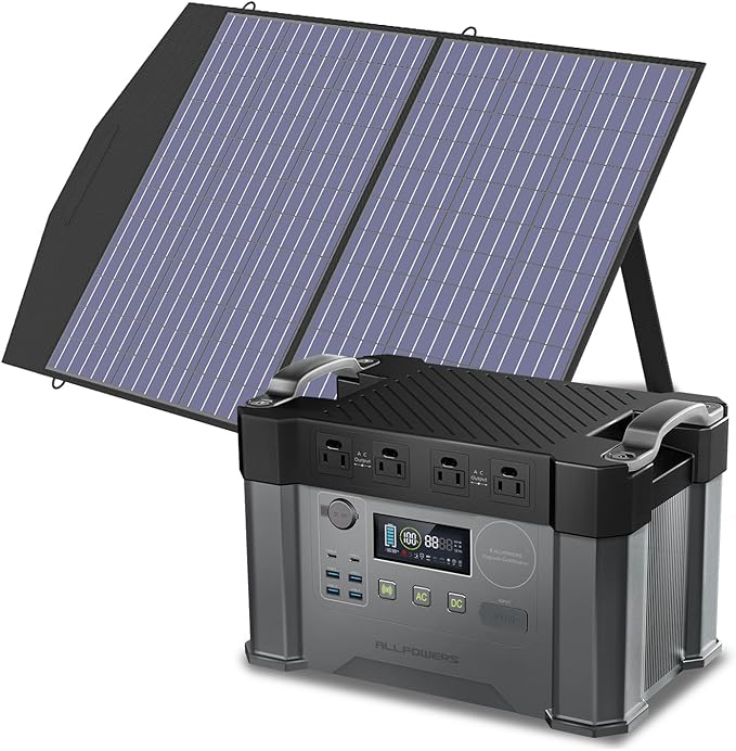 ALLPOWERS S2000 Pro Solar Generator with SP027 Panel Included 2400W MPPT Portable Power Station