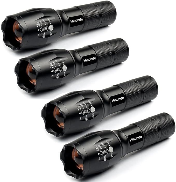 Military Grade 5 Mode High Lumens Tactical Led Waterproof Flashlight,4-Pack
