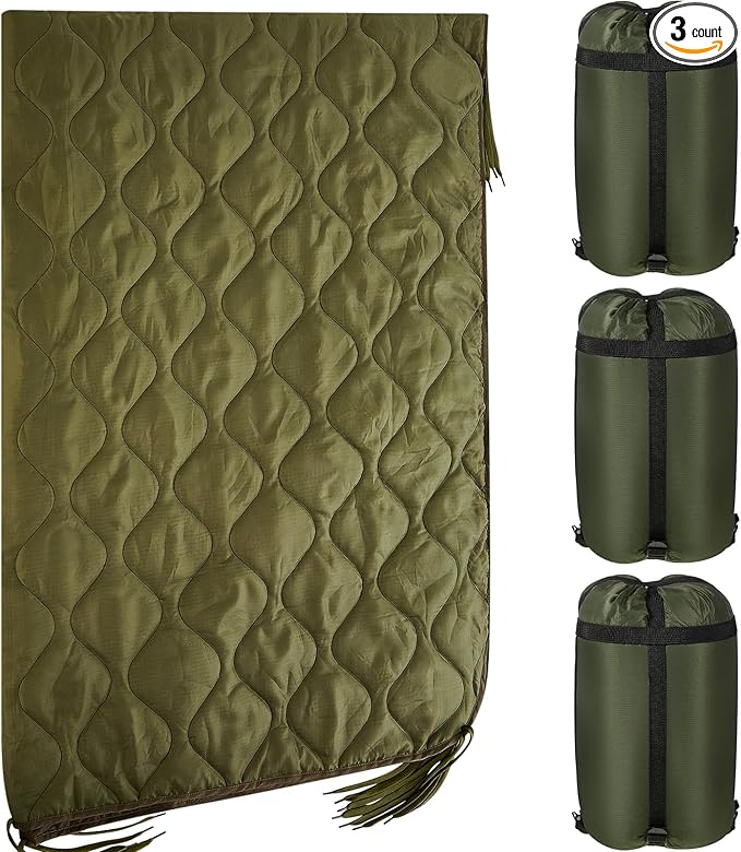 Barydat 80 x 60 Inch Woobie Military Poncho Liner Woobie Blanket Waterproof Thermal Poncho Liner
