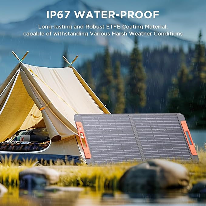 100 Watt Portable Solar Panel with Solar Angle Guide,Camper Essentials,20V Foldable Solar Charger