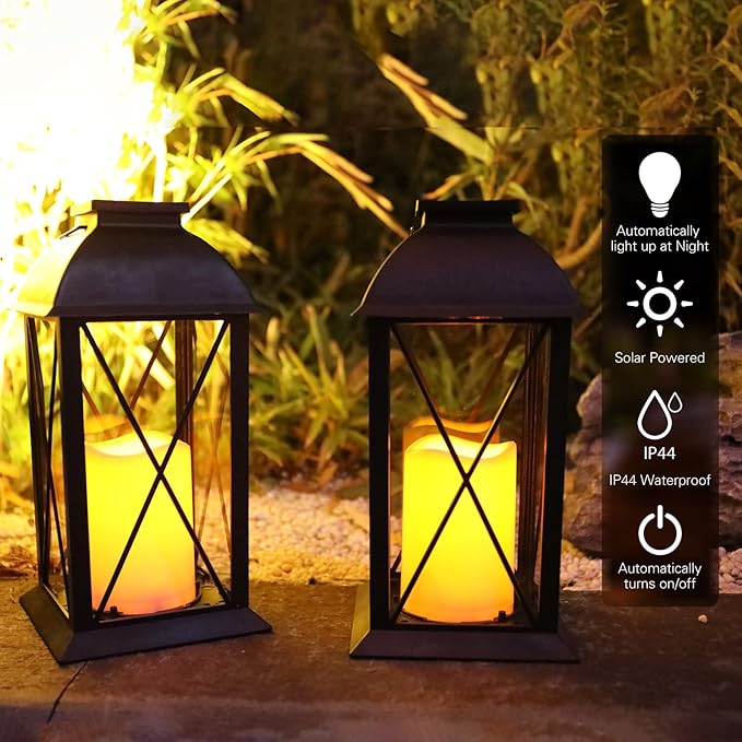 Afirst Solar Lantern Outdoor, 2 Pack Hanging Decorative Outdoor Lights Waterproof Umbrella Lights