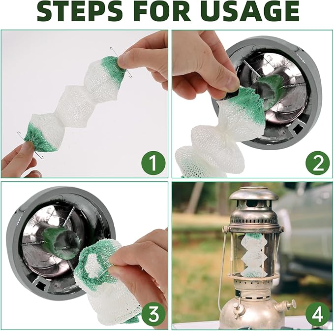 Thinp 6 Pcs Lantern Mantles,3-Layer Propane Lantern Mantles Insta-Clip 2#95 Mantles Gas Lantern