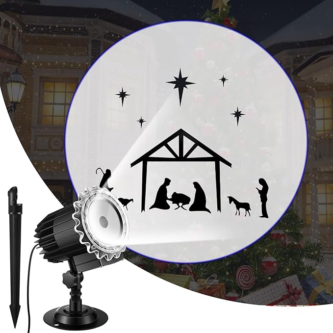 Tuanse Christmas Nativity Outdoor Projector Nativity Scene Projector Light LED Flood Light Holiday