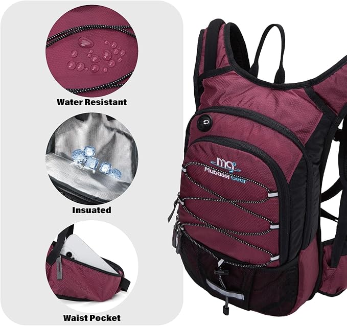 15L Insulated Hydration Backpack Pack with 2L Water Bladder Lightweight Hiking Backpack Bag for