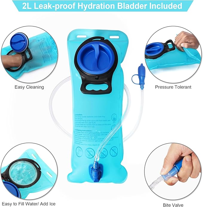 Hydration Backpack - Lightweight Water Backpack with 2L Water Bladder Bag, Running Hydration Vest
