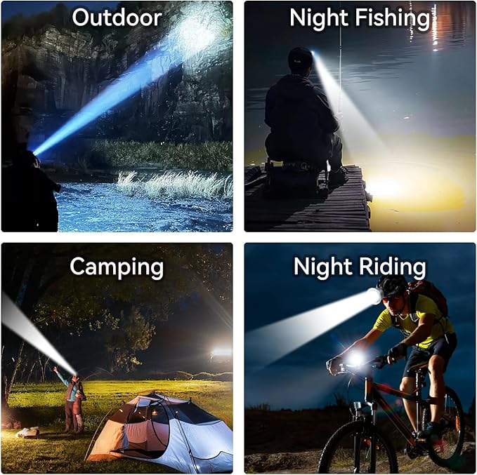 Super Bright LED Rechargeable Headlamp, 6 Adjustable Light Modes Waterproof Headlight, Constant