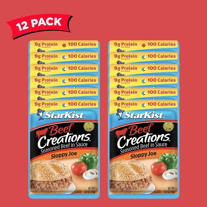 StarKist Beef Creations Sloppy Joe, 2.6 oz Pouch, 12 pack