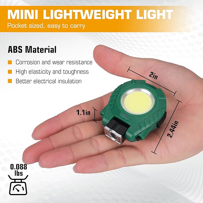 EverBrite 2 Pack COB Keychain Work Light, Mini Rechargeable Magnetic Keychain Light, Sensor Mode
