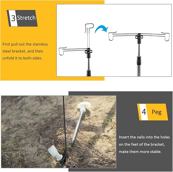OMUKY Telescopic Lantern Stand with Base Outdoor Camping Lamp Stand Pole Adjustable Lantern Pole