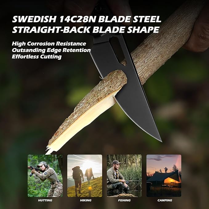 Hightron Sharplyn Folding Knife, 3.6" 14C28N Steel Blade with Black PVD OD Green G10 Handle Pocket