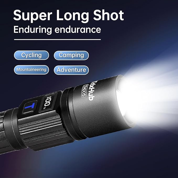 Rechargeable Flashlights 2 Pack, Super Bright High Lumens Flash Light, 5 Modes Zoomable Linternas
