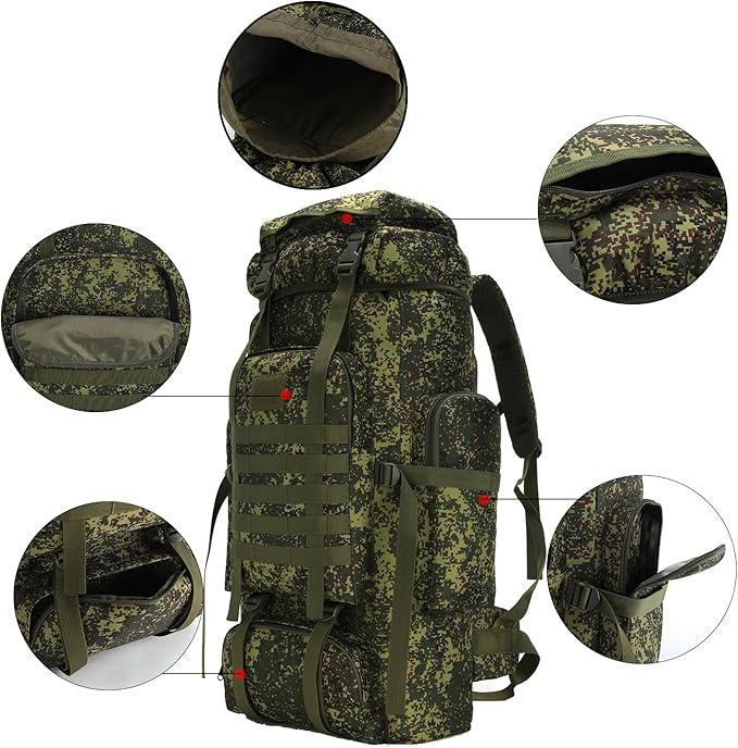 Hiking Backpack for Men 70L/100L Camping Backpack Military Rucksack Molle 3 Days Assault Pack for
