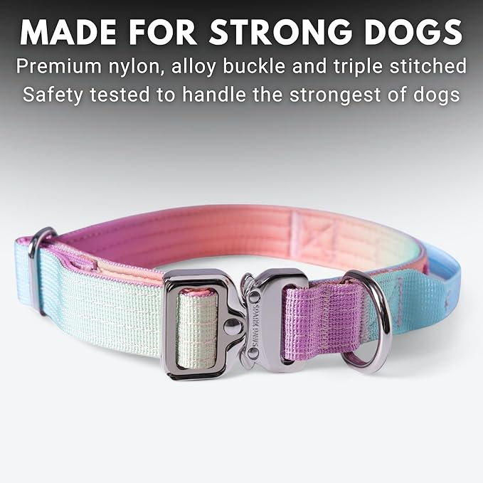 Spark Paws Tactical Dog Collar - Heavy Duty, Premium Quality, Thick and Durable for Large and