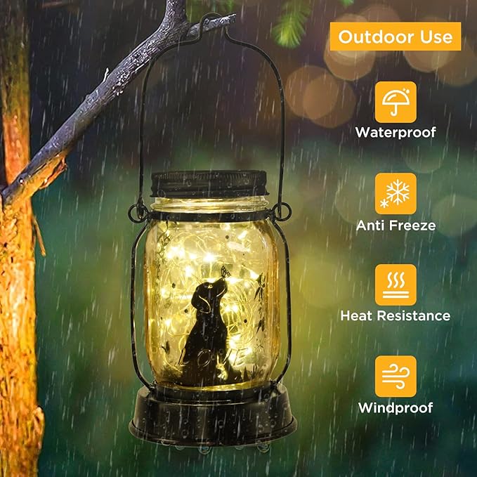 kyoryuger Dog Solar Lanterns 3in1 Dog Light Garden Decor Gifts for Women Mom Grandma Unique Teen