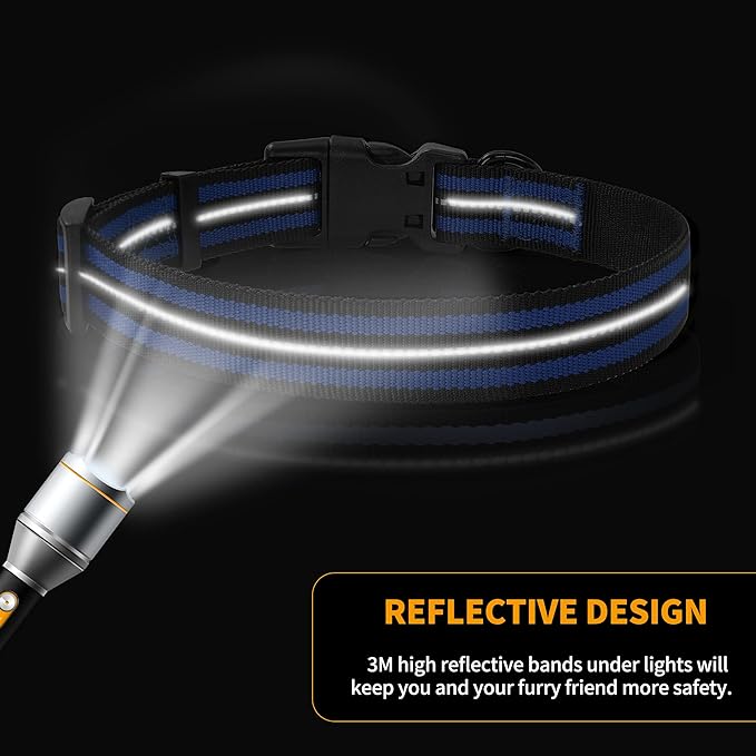 Mile High Life Reflective Dog Collar | Nylon Pet Collars wiith Buckle | Light Weight Puppy Collars