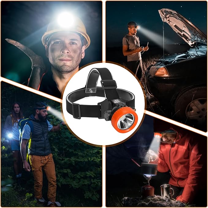 Rechargeable Mining Headlamp with 7 LEDs, Explosion-Proof Cap Light for Coon Hunting, Hard Hat