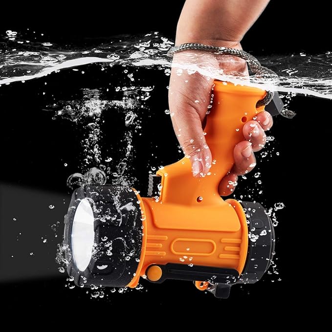 YIERBLUE Rechargeable Spotlight,Handheld Rechargeable Flashlight 200,000 Lumens LED, IP67