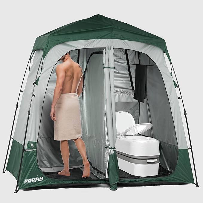 Camping Shower Tent Deluxe Changing Room Easy Set Up Privacy Shelter,Large Toilet Tent with Floor