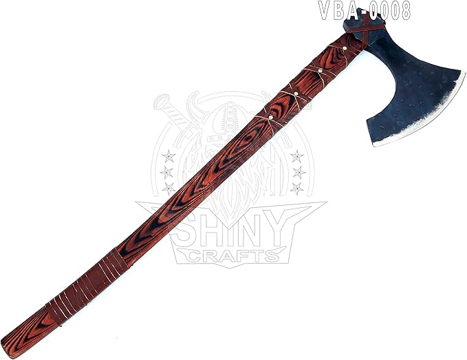 SHINY CRAFTS | 40" Handmade Double Head Norse Axe, Hand Forged Steel Dane Axe with Broad Blade