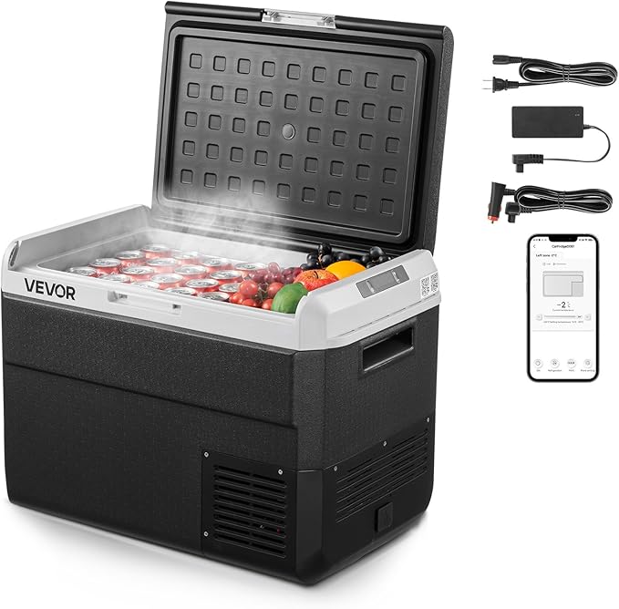 VEVOR 12 Volt Car Refrigerator, 52.8QT/50L Car Fridge, Portable Electric Cooler with -4℉~68℉