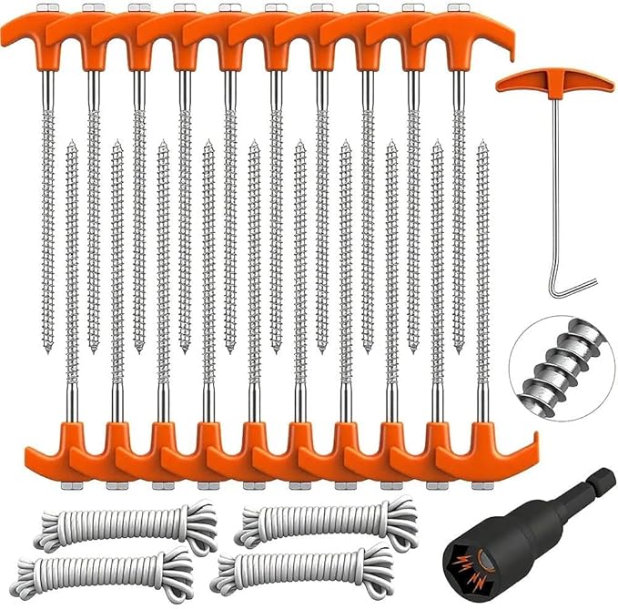 HORUSDY 26 Pack 20CM / 8-Inch Heavy Duty Tent Stakes Awning Pegs Camping Stakes with with 4x13ft