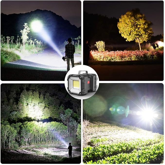 AlpsWolf Rechargeable Flashlight, LED Spotlight Flashlight 20000 Capacity 4000LM 25h Ultra-Long