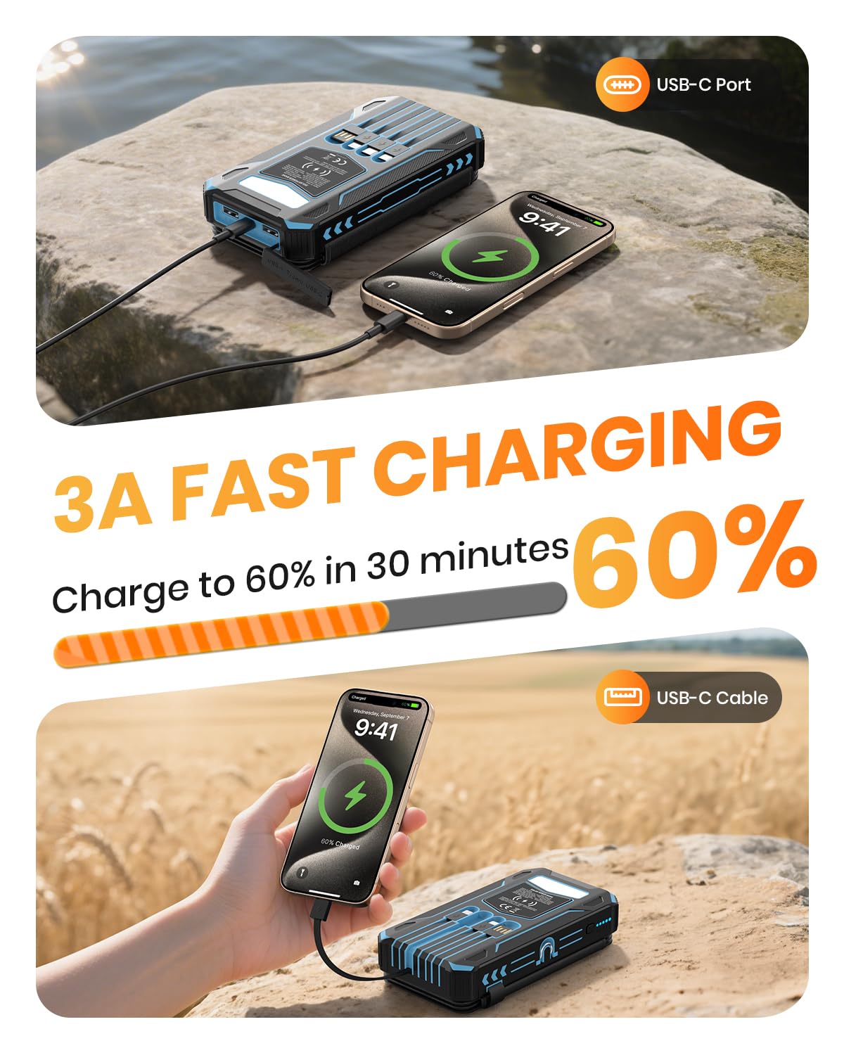 SOARAISE Portable Power Bank - 48000mAh, Solar - product view 4