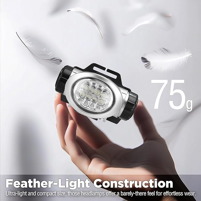 EverBrite 5-Pack LED Headlamp, 4 Lighting Modes, Pivoting Head with Adjustable Headband, Perfect