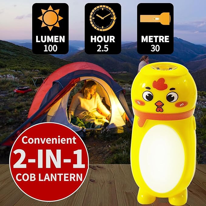 4 Pack Small Mini LED Flashlights for Kids - Cute Small Animal Flashlight - 2 in 1 Flashlight