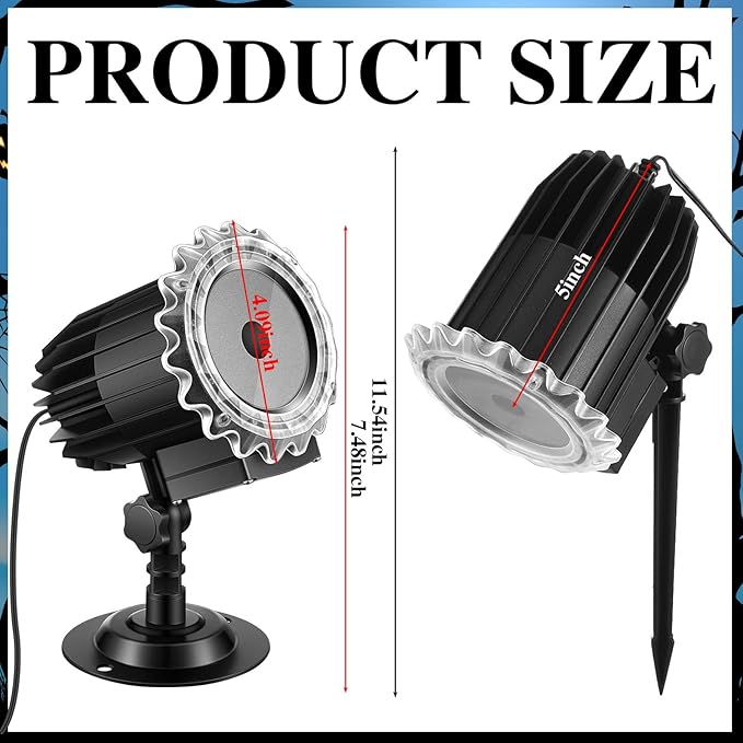 Tuanse Christmas Outdoor Snowflake Projector Lights LED Flood Light Holiday with Stars for Xmas