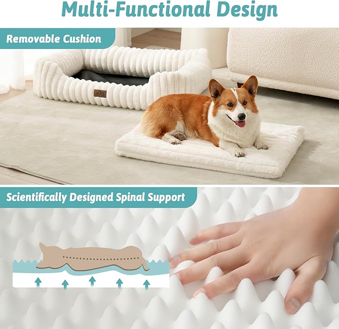 Orthopedic Dog Bed for Medium Dogs & Large Dogs - Washable Rectangle Pet Bed with Anti-Slip Bottom