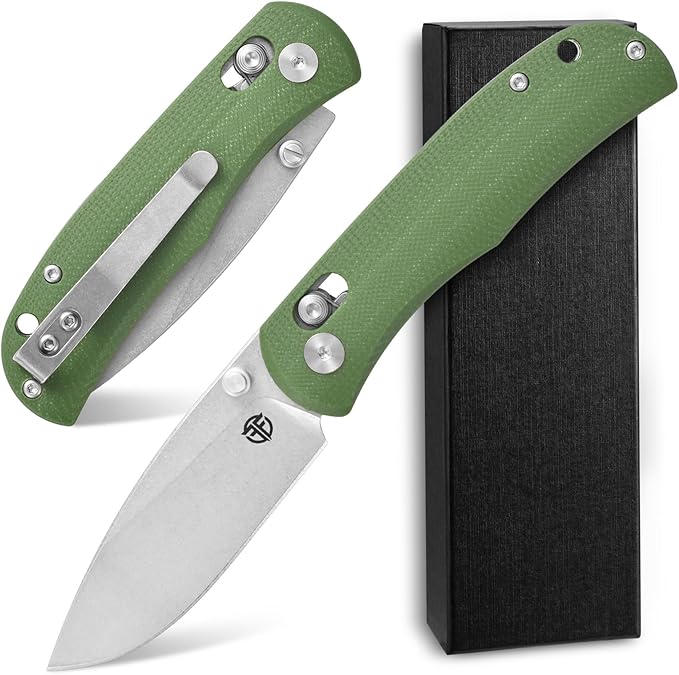 FF22 Folding Pocket Knife,VG10 Steel Blade Micarita Handle Full Tang Knife for Outdoor Activities