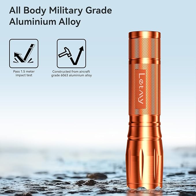 LETMY Tactical Flashlight S2000-2 Pack Bright Military Grade LED Flashlights High Lumens - Portable