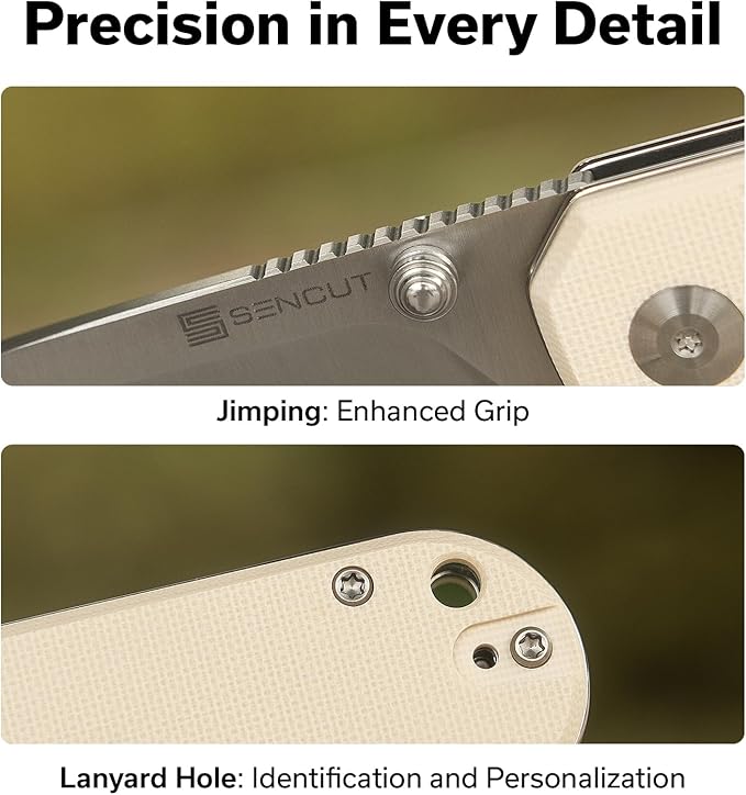 SENCUT Aetheris Pocket Knife, EDC Folding Knife with 3.68'' 9Cr18MoV Blade & G10 Handle, Reversible