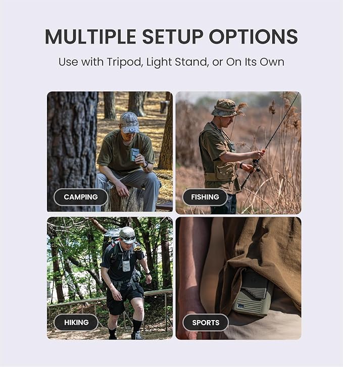 Claymore Clip Fan Khaki ??Portable Rechargeable Neck Waist Wearable Fan with 5200mAh Battery
