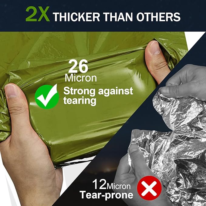 Emergency Blankets for Survival, 2-Pack/4-Pack Space Blankets, Gigantic & Extremely Thick Survival