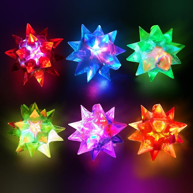 HONLYNE150 PCS Flashing Crystal Star Necklaces, Glow Necklaces Bulk Light up Party Favors, LED Glow
