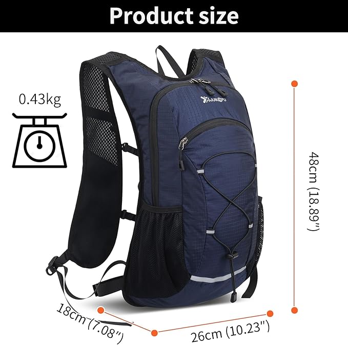 15L Small Hiking Backpack Lightweight Hydration Backpack for Men Women, Warterproof Hiking Daypack